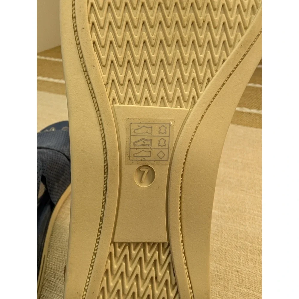 EILEEN FISHER 7 Sport Sandal In Blue Perforated Suede